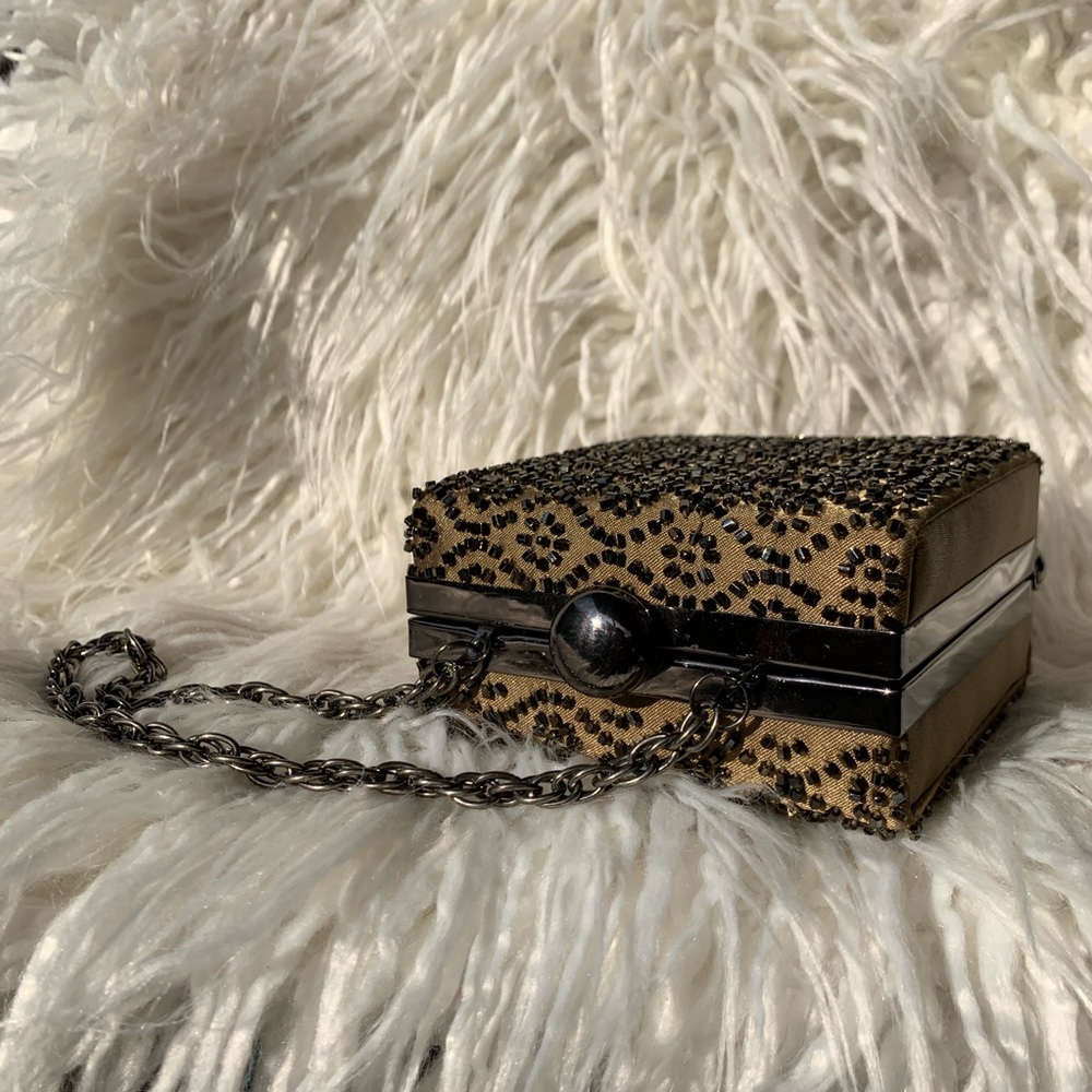 ✨Inge Christopher Pewter Evening Beaded Box Clutch - Picture 5 of 8